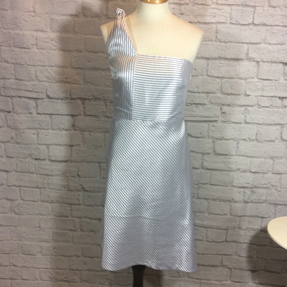 Banana Republic Dresses & Skirts - Banana Republic 1 shoulder blue white stripe dress